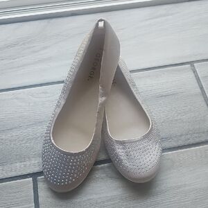 George Women's Blush Rhinestone Flats